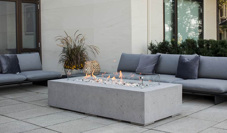 concrete fire pit at an outdoor space