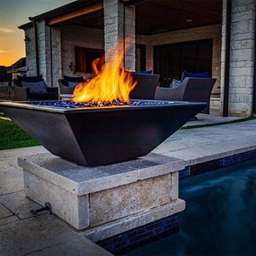 36 inch fire bowl at a swimming pool