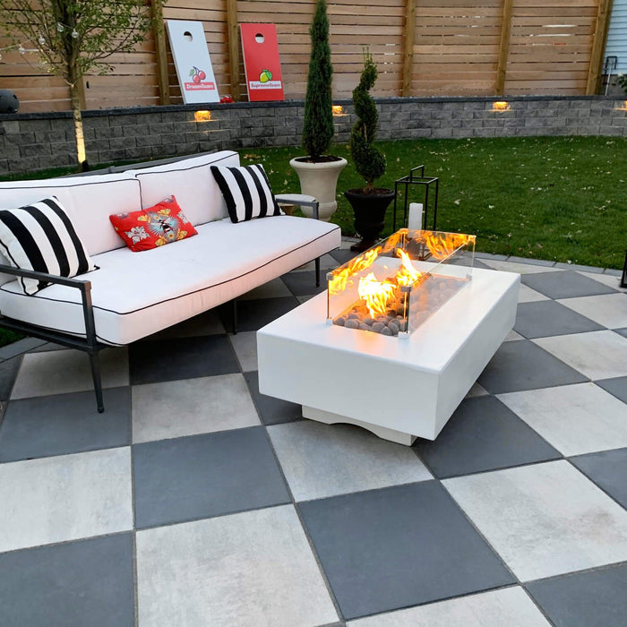 48 Inch Rectangular Concrete Fire Pit By The Outdoor Plus