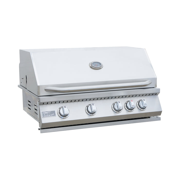 Aruba BBQ Island with Built-In Grill, Side Burner, and Refrigerator