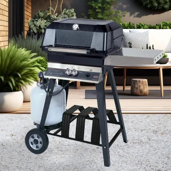 JNR4DD-P Gas Grill with Portable 4-Leg Open Cart and 8-Inch Wheels