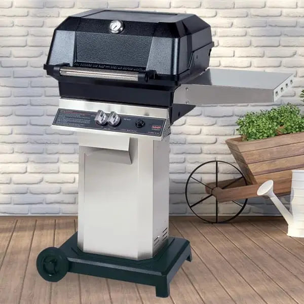 JNR4DD-P Gas Grill with Stainless-Steel Column and Portable Cart Base