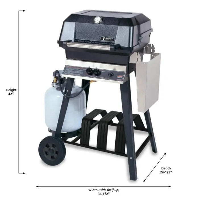 JNR4DD-P Gas Grill with Portable 4-Leg Open Cart and 8-Inch Wheels