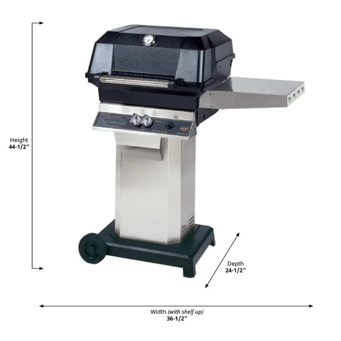 JNR4DD-P Gas Grill with Stainless-Steel Column and Portable Cart Base