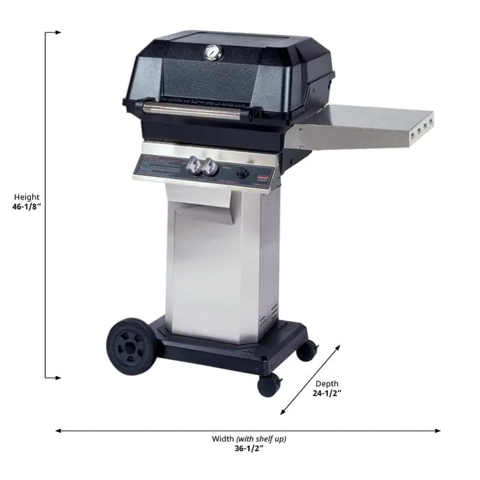 JNR4DD-N Natural Gas Grill with Portable Cart Base and 8-Inch Wheels & Locking Casters