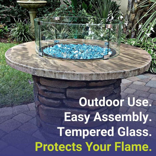 round glass guard for round fire pits